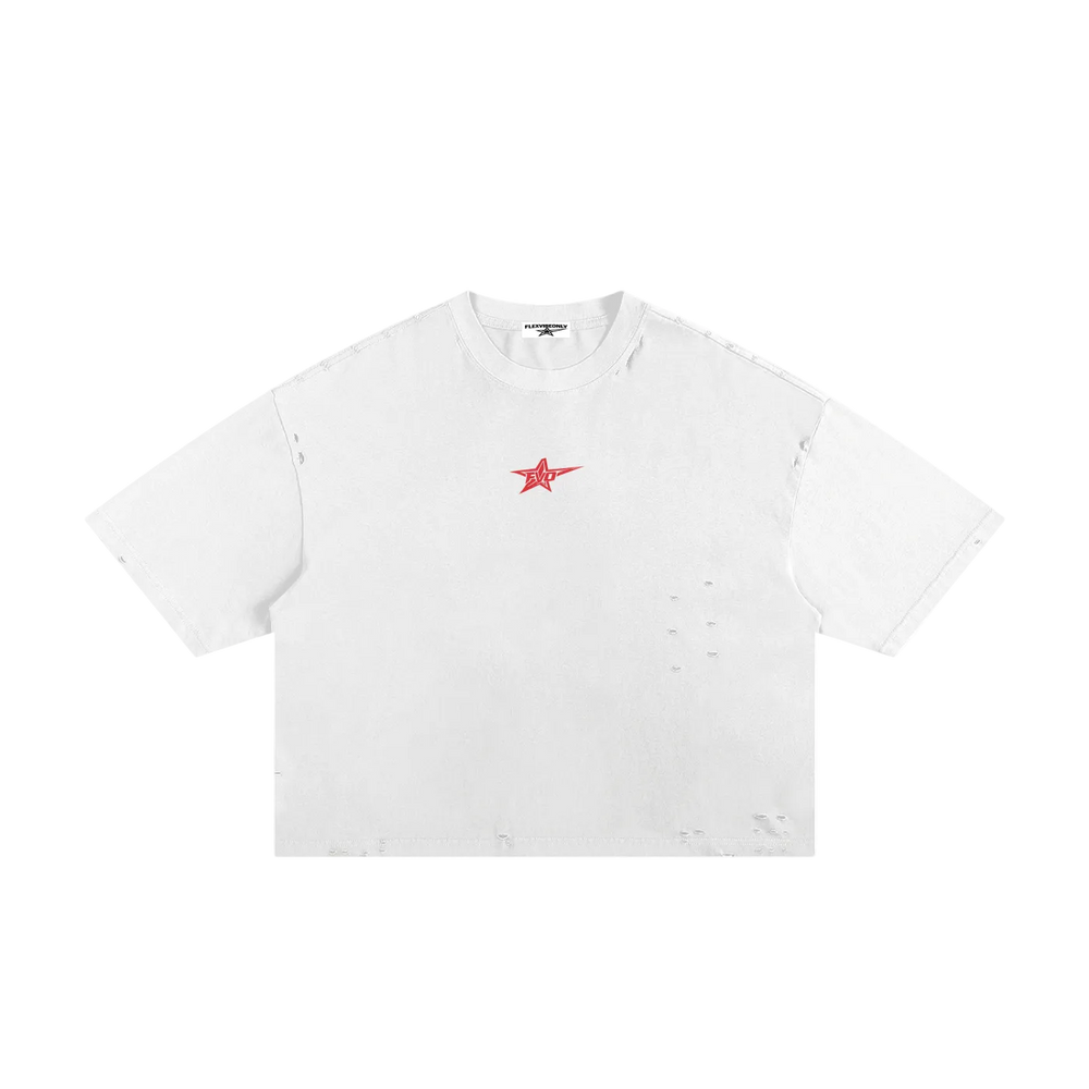 FVO — Frayed Boxy Tee White