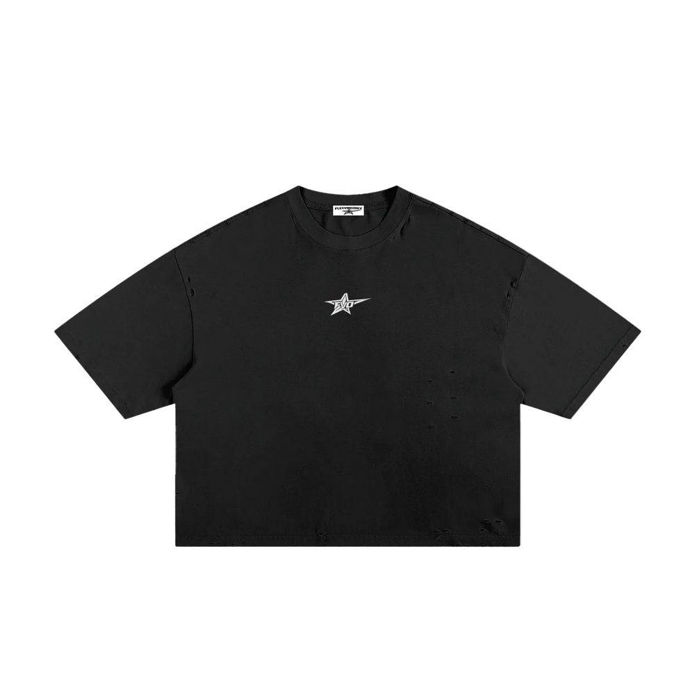 FVO — Frayed Boxy Tee Black