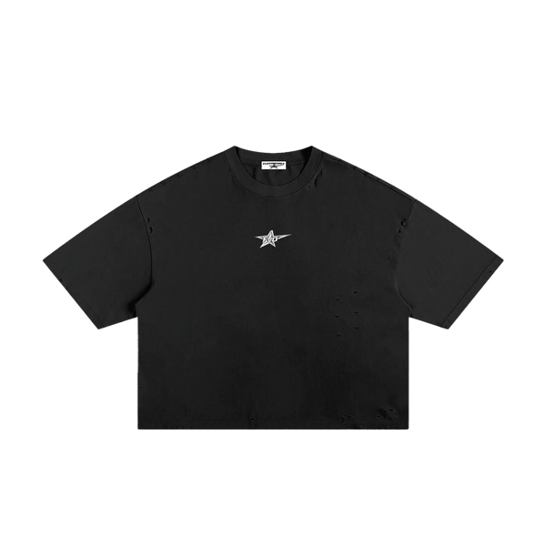 FVO — Frayed Boxy Tee Black