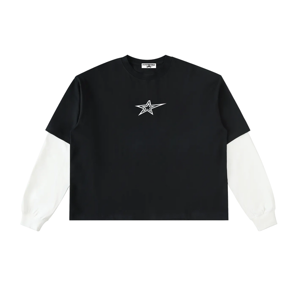 FVO — LONGSLEEVE  Black with White